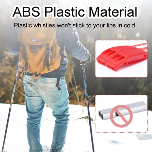 Miniatura 6 de CooBigo 4Pcs Emergency Whistles, Loud Shrill Safety Whistle with Reflective Lanyard for Climbing Hiking Camping Boat Kayak 4 silbato naranja