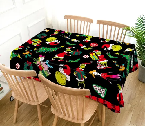 Miniatura 2 de Hafangry Mantel de Navidad Verde a Cuadros Buffalo Plaid Check Navidad Invierno Vacaciones Cumpleaños Fiesta Decoración Rectangular Cocina Comedor