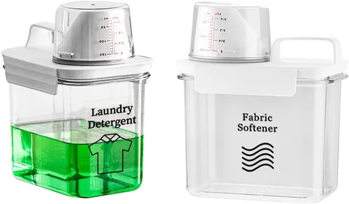 Miniatura 6 de [Paquete de 2] Dispensador de detergente para ropa para organización y almacenamiento de lavandería, dispensador de jabón para lavandería de 37