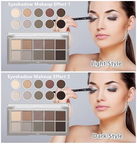 Miniatura 2 de Go Ho Paleta de sombra de ojos de 10 colores, paleta de sombra de ojos mate para mujeres mayores, tonos mezclables altamente pigmentados, paleta