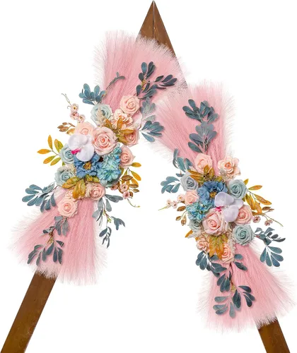 Miniatura 26 de Lisuun Flores de arco de boda, flores artificiales para decoración, guirnalda de flores grandes para estilos bohemios, decoración floral
