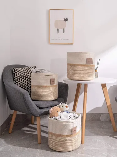 Miniatura 5 de voten - Canastas de almacenamiento de cubos de 11 x 11 pulgadas, para organizador de cubos de 12 x 12 pulgadas, elegantes y duraderas, contenedores