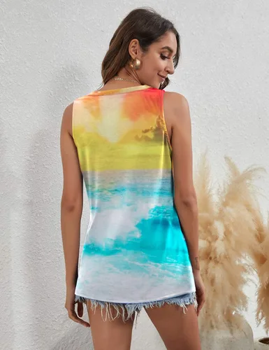 Miniatura 4 de LUKYCILD Life is Better at The Beach Tank Tops Women Summer Beach Tank Casual Vacation Graphic Sleeveless Shirt