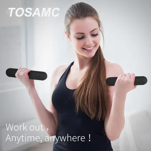 Miniatura 7 de Barras de pesas de mano para mujer, juego de 2 o 1 anillo de pesas rusas de 3 libras para caminar, entrenamiento, pilates, entrenamiento de fuerza