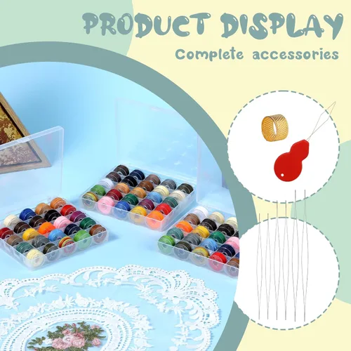 Miniatura 4 de Juego de hilos de cera de 25 colores, cuerda encerada para manualidades para fabricación de joyas, hilo de bobina de 0.018 in con aguja de cuentas