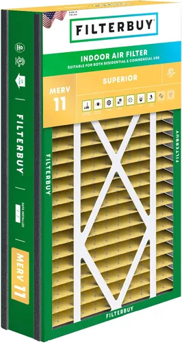 Miniatura 24 de Filterbuy Filtro de aire MERV 11 de 10 x 17 x 2 pulgadas para defensa superior de mascotas y alergias (paquete de 1), filtros exteriores plisados
