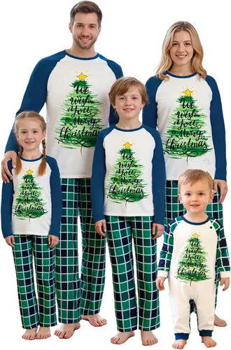 Miniatura 17 de OAKFashion Conjuntos de Pijamas Familiares de Navidad, Pijamas Familiares a Juego de Navidad Ropa de Dormir Pjs