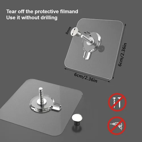 Miniatura 2 de 12 piezas de perchas para cuadros sin clavos, perchas de pared sin clavos, ganchos adhesivos para pared para colgar cuadros para cocina, baño, hogar