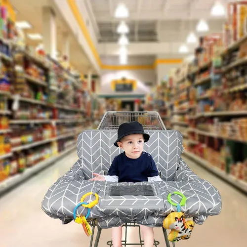 Miniatura 2 de Funda para carrito de la compra para bebé ICOPUCA, funda para silla alta de algodón, reversible, lavable a máquina para bebés, niños pequeños, niños