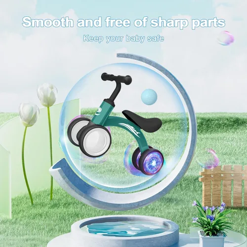 Miniatura 6 de Gamfeiny Colorful Lighting Baby Balance Bike Toys for 1 Year Old Boy Girl Gifts, 10-36 Month Toddler Balance Bike, No Pedal 4 Silence Wheels & Soft