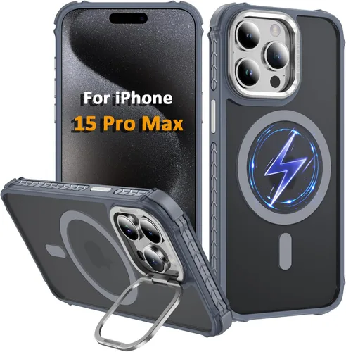 Miniatura 43 de i Phone 13 - Funda para iPhone 14, compatible con carga inalámbrica MagSafe, resistente, a prueba de golpes, soporte ajustable, color rojo mate