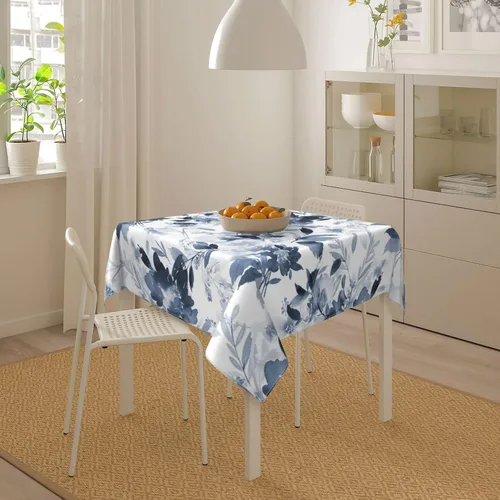 Miniatura 5 de BETGINY Mantel cuadrado azul de verano para exteriores, 54 x 54 pulgadas, mantel de flores de acuarela, mantel de poliéster resistente a