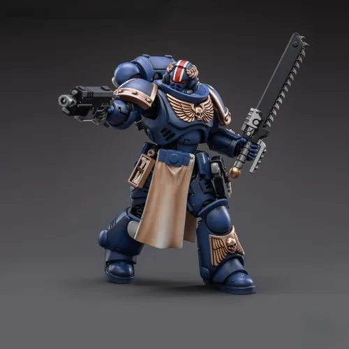 Miniatura 21 de Pipigirl Figuras de acción de soldado de licencia genuina 1/18, kits de modelos de guerrero extremo militar militar de 4 pulgadas Ultramarino