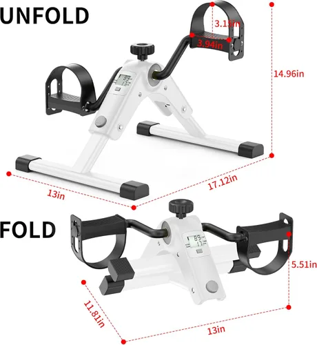 Miniatura 2 de MOMODA Under Desk Bike Pedal Exerciser with LCD Display Portable Mini Exercise Bike for Arm and Leg 2-Blanco