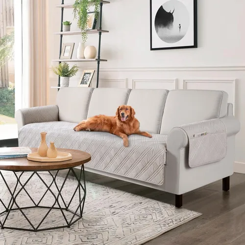 Miniatura 52 de TAOCOCO Fundas de sofá impermeables extragrandes para mascotas y perros con respaldo antideslizante, fundas para asientos de sofá con bolsillo