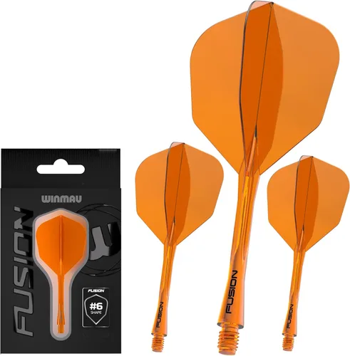 Miniatura 13 de Winmau Darts Fusion Sistema Integrado de Vuelo y Eje - Forma y Diseño No.6 - Disponible en Corto, Intermedio y Mediano - Negro, Amarillo y Rojo