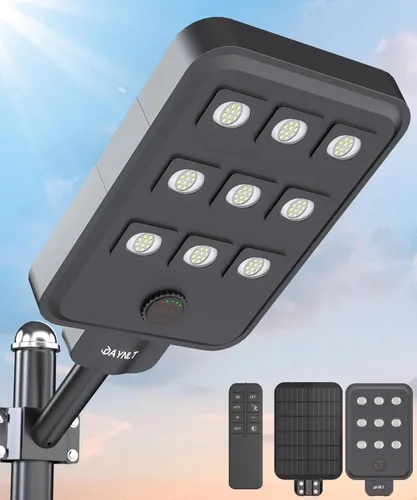 Miniatura 16 de JAYNLT X-13000W Luces de calle solares al aire libre, luces de estacionamiento comerciales ultragrandes de 6500K del atardecer al amanecer, luz