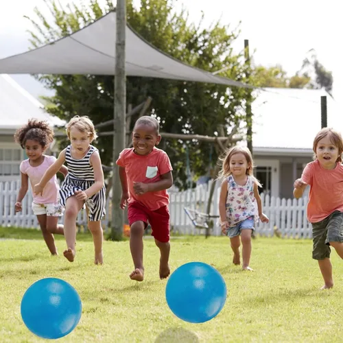 Miniatura 5 de Bola de patio de recreo, Kickball de 8.5 pulgadas para niños y adultos, para interiores y exteriores, balón de balonmano, juego de cuatro bolas Azul