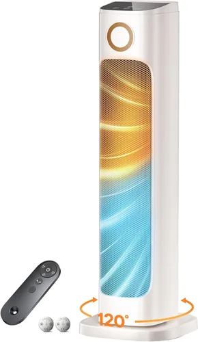 Combo de calentador y ventilador de patio para uso en interiores con 3 niveles de calor, espacio para garaje, patio trasero, interior, calentador