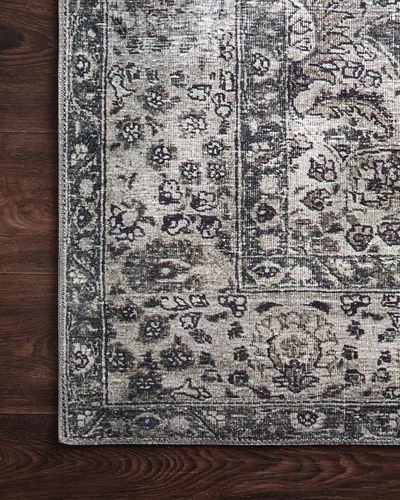 Miniatura 8 de Loloi - Tapete decorativo de pelo corto sala de estar, suave duradero, colección Layla, estampado envejecido retro, no desprende pelo, fácil Gris