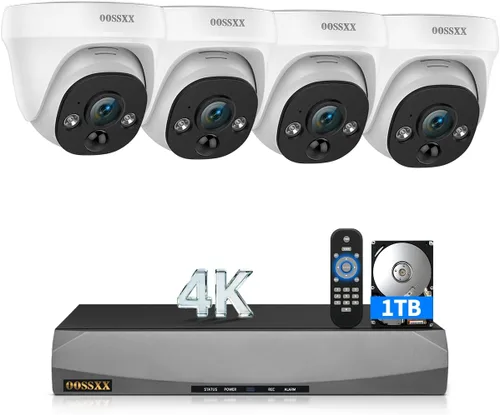 OOSSXX (4K HD y ángulo ultra amplio de 130°) Audio bidireccional 8MP Cámaras IP domo PoE cableadas para sistema de cámaras de seguridad del hogar al