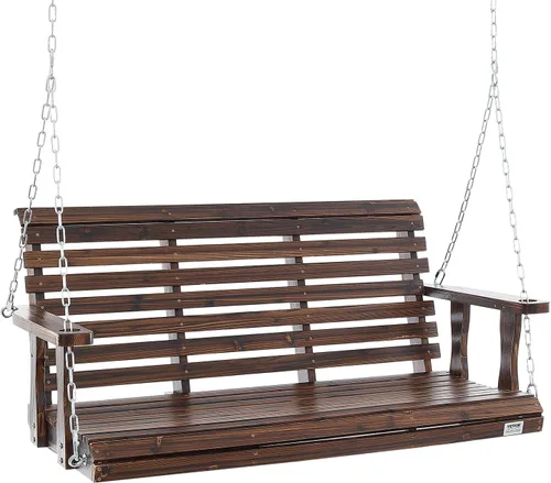 VEVOR - Columpio de madera para exteriores, columpio de porche de 880 libras y 4.5 pies, banco silla colgante de alta resistencia para patio, jardín