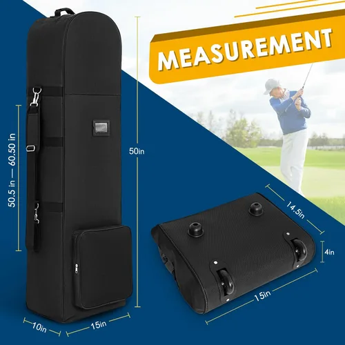 Miniatura 2 de DAREKUKU Golf Travel Bags with Wheels for Airlines - 900D Heavy Duty Oxford Wear-Resistant, Soft-Sided Foldable Design Golf Club Case, Budget