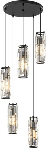 Miniatura 21 de LMQNINE Lámpara colgante de 4 luces doradas modernas, mini candelabros de cristal, lámpara colgante ajustable para cocina, isla, comedor, dormitorio