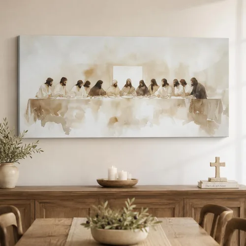 Miniatura 41 de TIMUBA Arte de pared de pesebre navideño, impresiones en lienzo de belén, imagen de póster cristiano de Jesús de noche estrellada, pintura