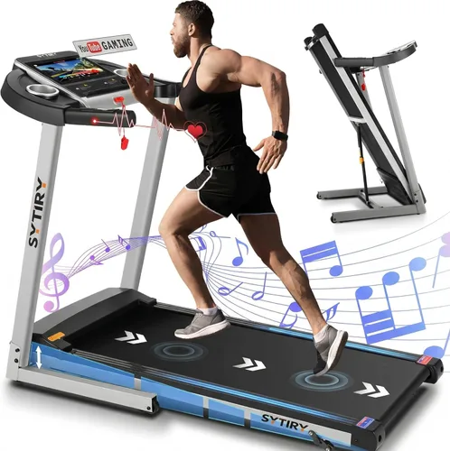 Miniatura 9 de Cintas de correr para el hogar con pantalla de TV y WiFi, máquina plegable inteligente, escena de deportes virtual 3D, altavoces HiFi, aplicación