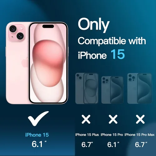 Miniatura 3 de JETech - Protector de pantalla para iPhone 15 de 6.1 pulgadas, película de vidrio templado con herramienta de fácil instalación, compatible