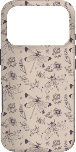 Miniatura 30 de Vintage Dragonfly Tan Sand Beige Wildflower Floral Flower Case for iPhone 16