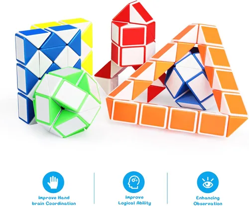 Miniatura 6 de Mini rompecabezas de cubo de serpiente para ansiedad (paquete de 12), recuerdos de fiesta, relleno de bolsa de golosinas, premios de carnaval