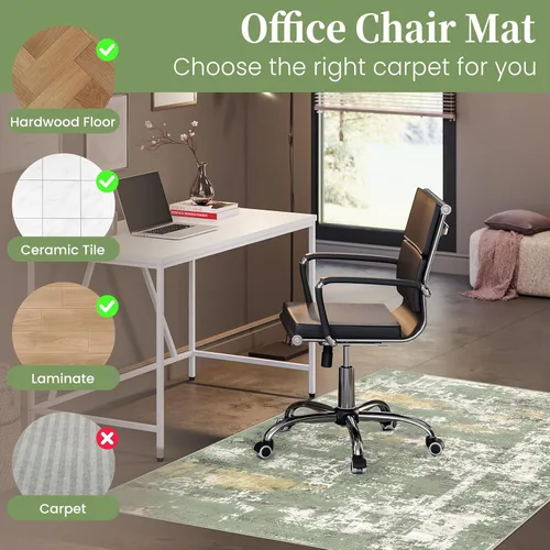 Miniatura 3 de Tapete para silla de oficina para suelo de madera dura y azulejos, 36 x 48 pulgadas, tapete resistente para silla de escritorio para suelos duros