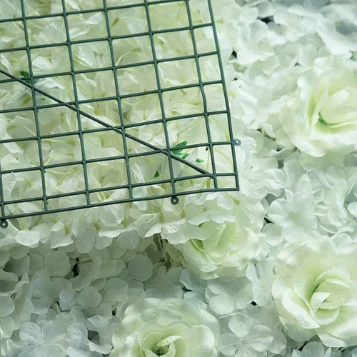 Miniatura 6 de Enova - Tapete de pared de flores artificiales de hortensias y rosas de 11 pies cuadrados, paquete de 4, telón de fondo de flores de follaje