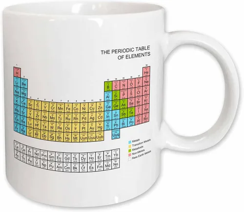 Miniatura 10 de 3dRose mug_76645_4 "Pastel Periodic Table - Regalo educativo escolar académico para aulas de ciencia, química, física" en dos tonos, color negro, 11