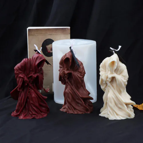 Miniatura 3 de Tone Fun Moldes de silicona con forma de muerte 3D de 5.91 x 4.13 pulgadas para hacer velas, resina, velas de aromaterapia, jabón de cera hecho a