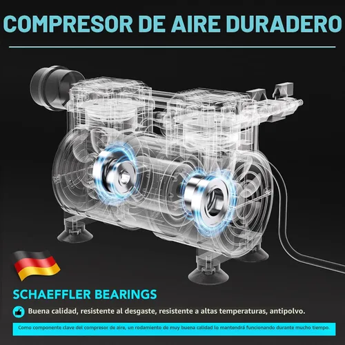 Miniatura 4 de PAS20 Sistema de aireación para estanques y lagos hasta 3 acres, compresor de 3/4 HP + dos tubos ponderados de 100 pies + 2 difusores