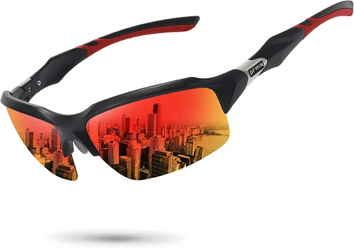 Miniatura 10 de Gafas de sol deportivas polarizadas para hombres y mujeres, envolventes alrededor de medio marco, ciclismo, pesca, ciclismo, correr, gafas de sol