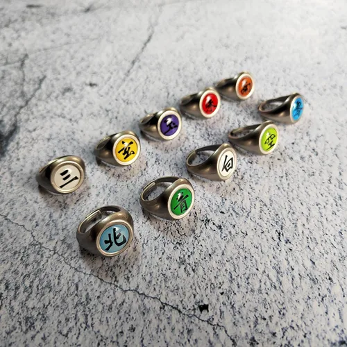 Miniatura 5 de Anime Rings Set Adjustable with Necklace Jewelry Cosplay Stuff Props Accessories