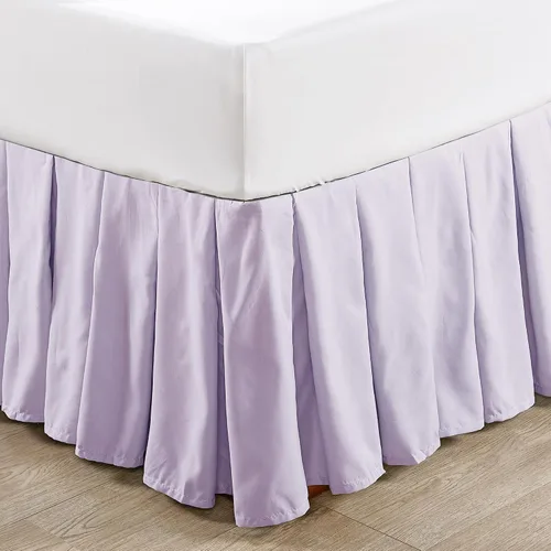 Home Soft Things Falda de cama clásica de microfibra con volantes, diseño elegante de microfibra sólida envolvente con caída de 14 pulgadas, ropa de
