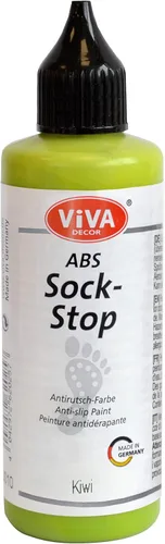 Viva Decor ABS Sock Stop (2.77 onzas líquidas, Kiwi) – Pintura de tela para calcetines antideslizantes, tapetes de baño y más – sin látex, a base de