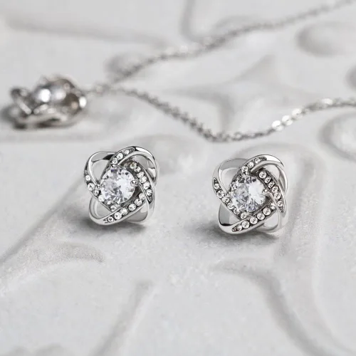 Miniatura 5 de Regalo Para Esposa Set de Aros y Collar El Amor De Mi Vida Regalo Para Mujer Joya Collar Mensaje Personalizado Para Madre Joyería Para Mamá Regalo
