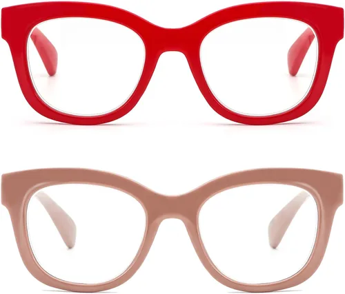 Miniatura 8 de REAVEE Paquete de 2 lentes de lectura retro de gran tamaño para mujeres y hombres, bloqueo de luz azul, para lectores de computadora, elegantes