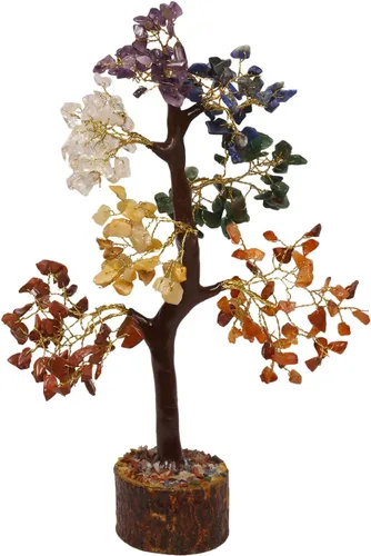 Miniatura 8 de Árbol de la vida de siete chakras, piedra preciosa natural curativa de cristal bonsái, árbol artificial de 7 chakras, árbol del dinero, riqueza
