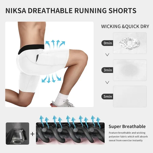 Miniatura 4 de Niksa Pantalones cortos de compresión para hombre, paquete de 3 unidades, ropa interior de compresión para hombre, pantalones cortos deportivos