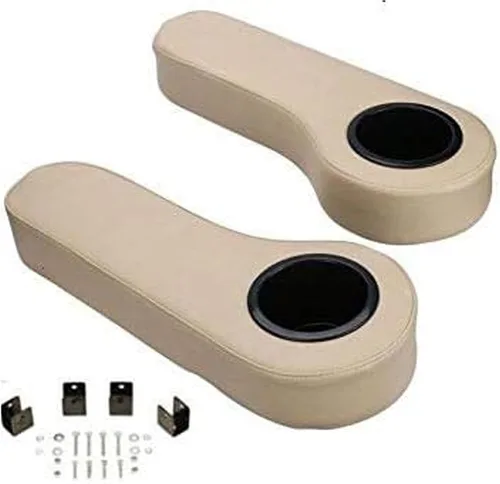 Miniatura 7 de Huskey - 2 apoyabrazos para asiento trasero beige con portavasos compatibles con carritos de golf Yamaha instalados mediante el uso de nuestros