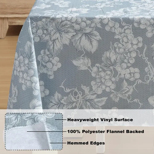 Miniatura 4 de Grapevines - Mantel de vinilo pesado de franela de vinilo de calibre 4 con estampado de uva contemporánea, para interiores y exteriores, cuadrado