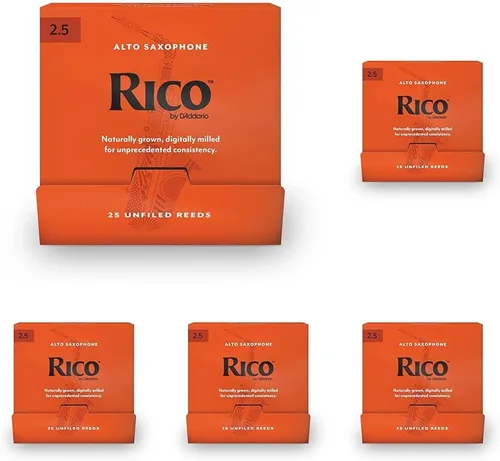 Miniatura 24 de D’Addario Woodwinds, cañas para saxofón Rico, saxofón alto, RJA2520, resistencia 2.0, paquete de 25