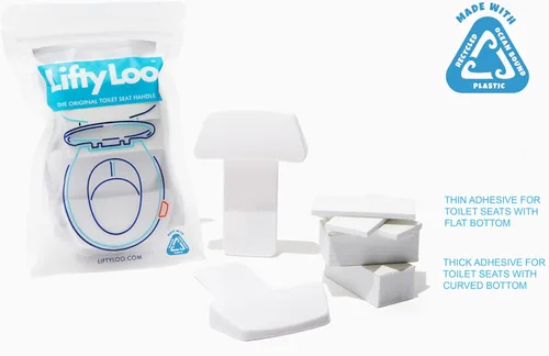 Miniatura 2 de Lifty Loo Asa de asiento de inodoro - Levanta más, menos desorden - Fácil aplicación 2 unidades color blanco